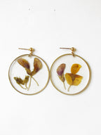 Yellow/orange Flowers Round Earrings